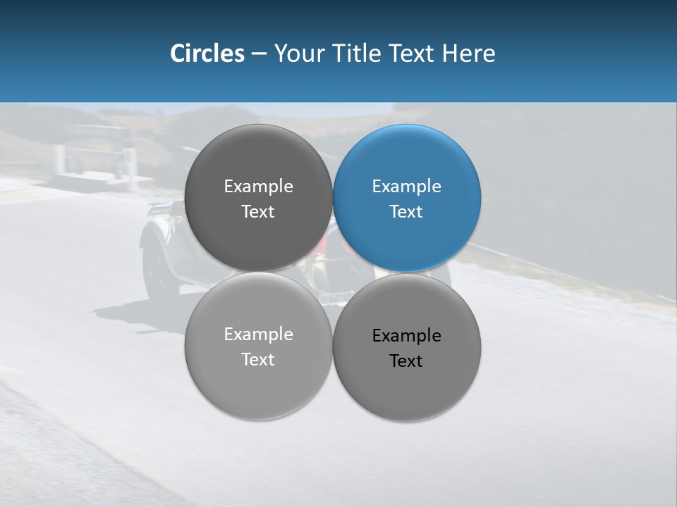 A Vintage Car Driving Down A Road With A Sky Background PowerPoint Template