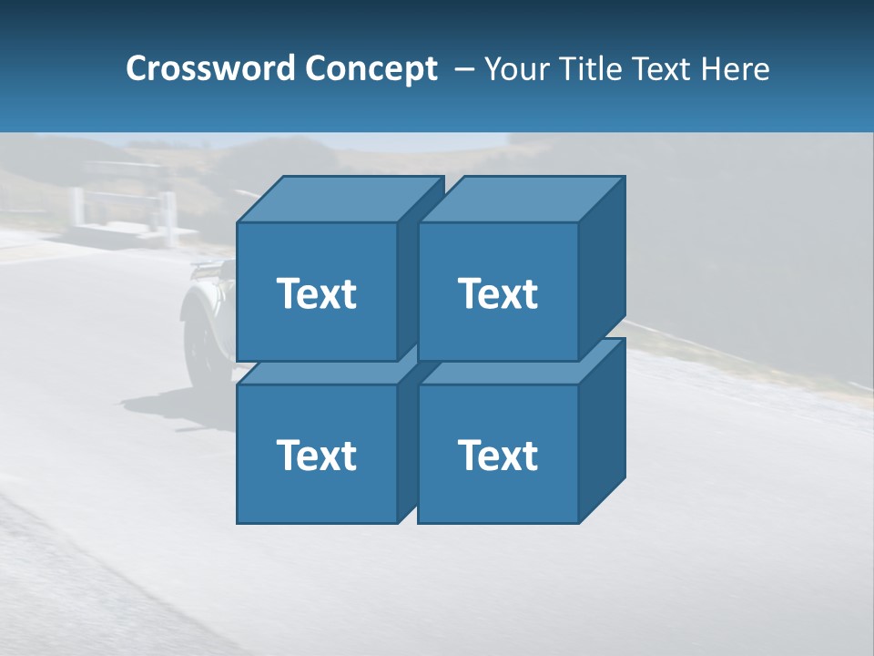 A Vintage Car Driving Down A Road With A Sky Background PowerPoint Template