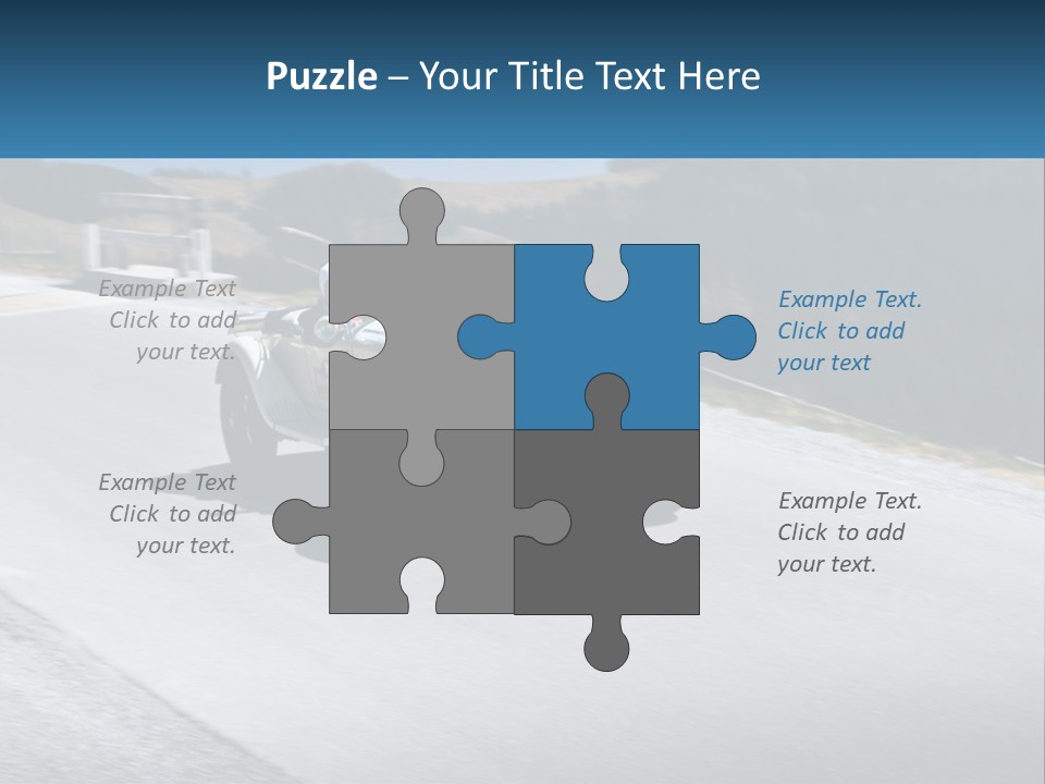 A Vintage Car Driving Down A Road With A Sky Background PowerPoint Template