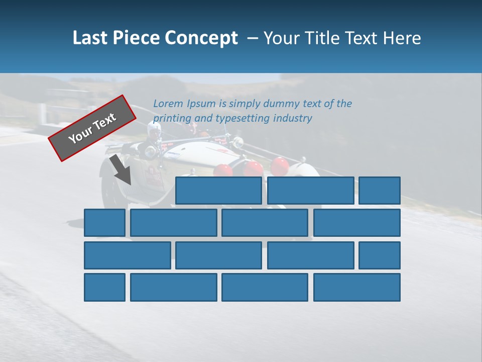 A Vintage Car Driving Down A Road With A Sky Background PowerPoint Template