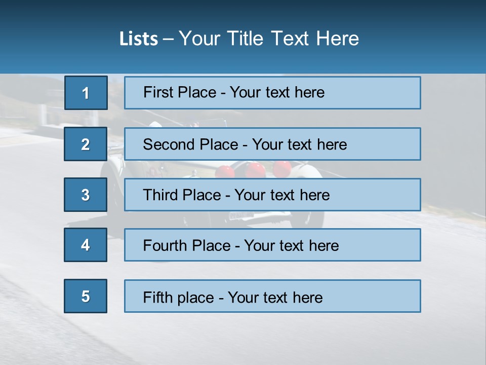 A Vintage Car Driving Down A Road With A Sky Background PowerPoint Template