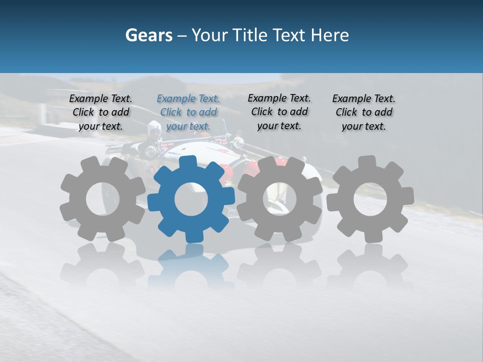 A Vintage Car Driving Down A Road With A Sky Background PowerPoint Template