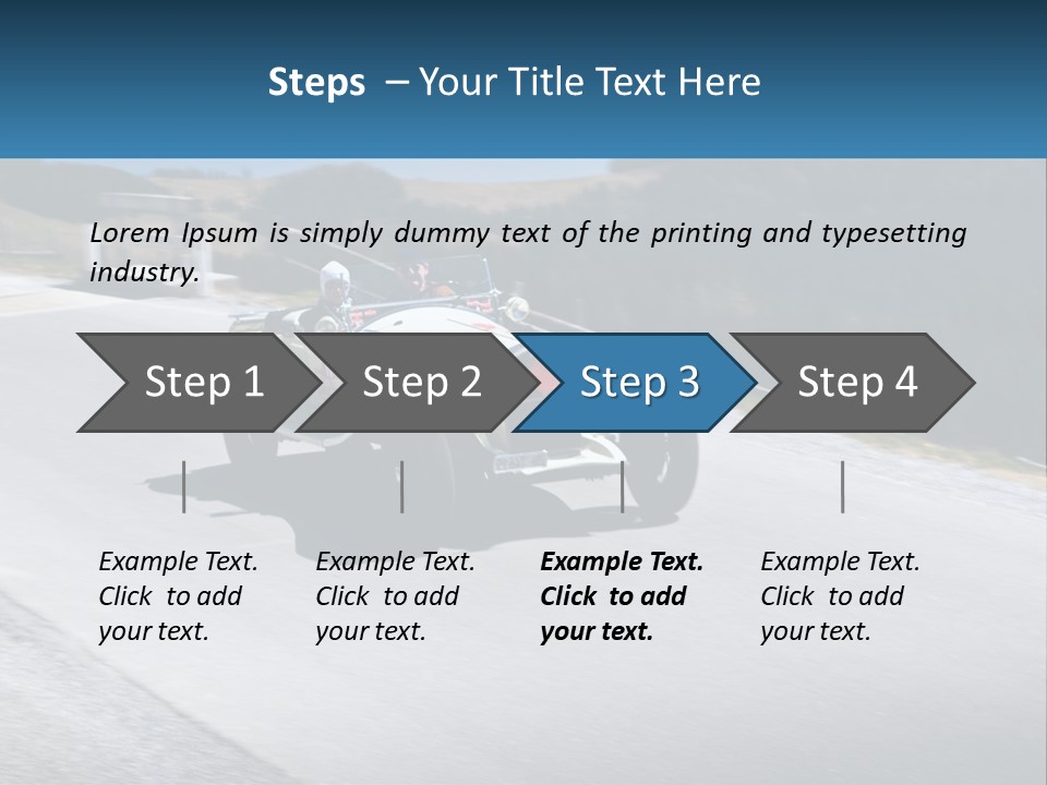 A Vintage Car Driving Down A Road With A Sky Background PowerPoint Template