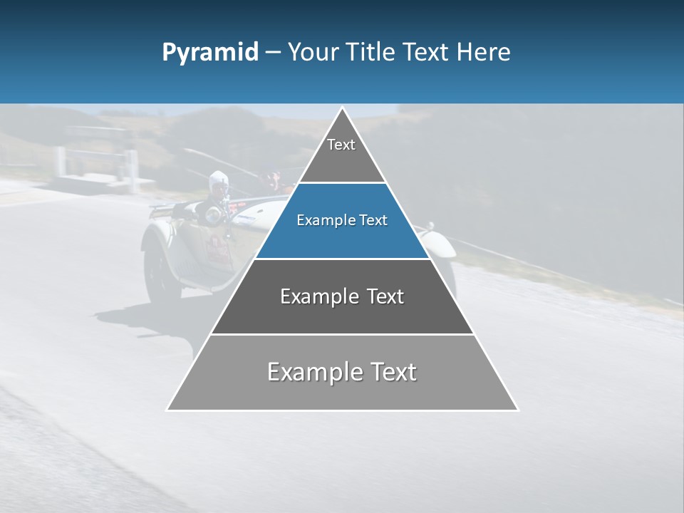 A Vintage Car Driving Down A Road With A Sky Background PowerPoint Template