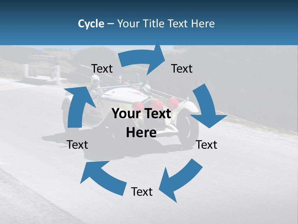 A Vintage Car Driving Down A Road With A Sky Background PowerPoint Template