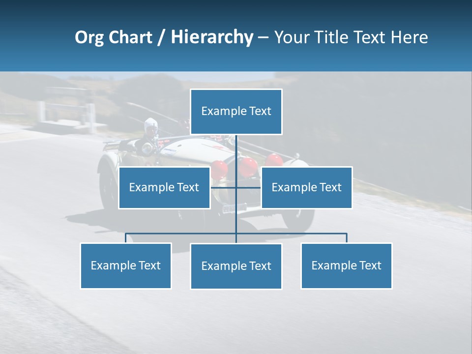 A Vintage Car Driving Down A Road With A Sky Background PowerPoint Template