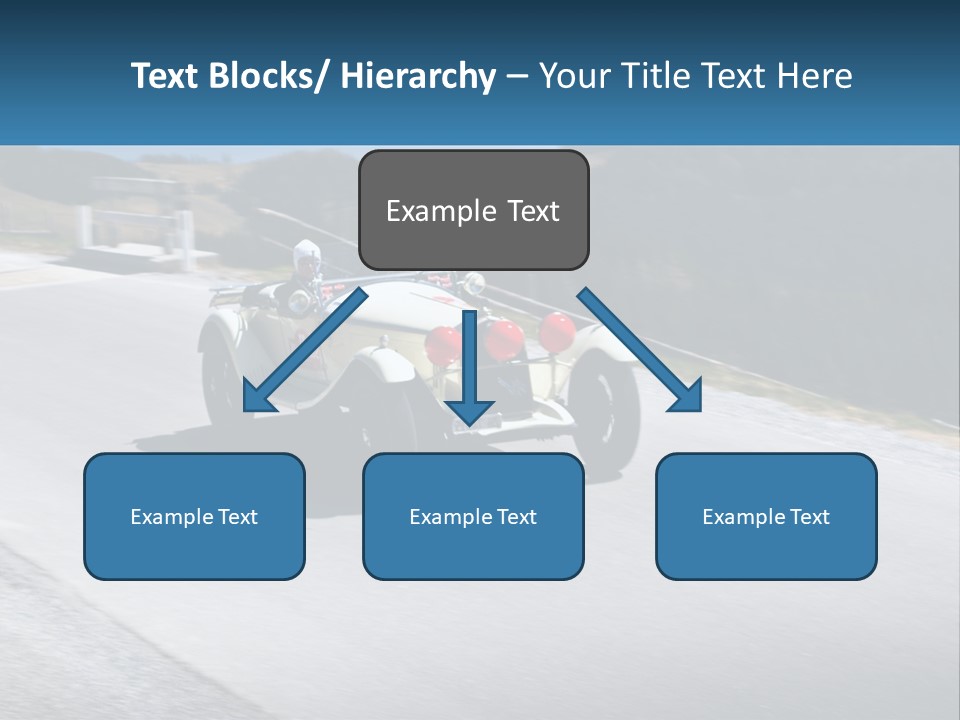 A Vintage Car Driving Down A Road With A Sky Background PowerPoint Template