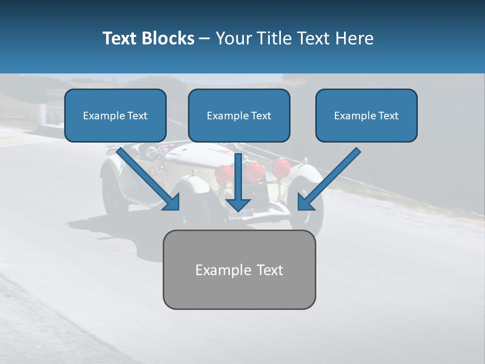 A Vintage Car Driving Down A Road With A Sky Background PowerPoint Template