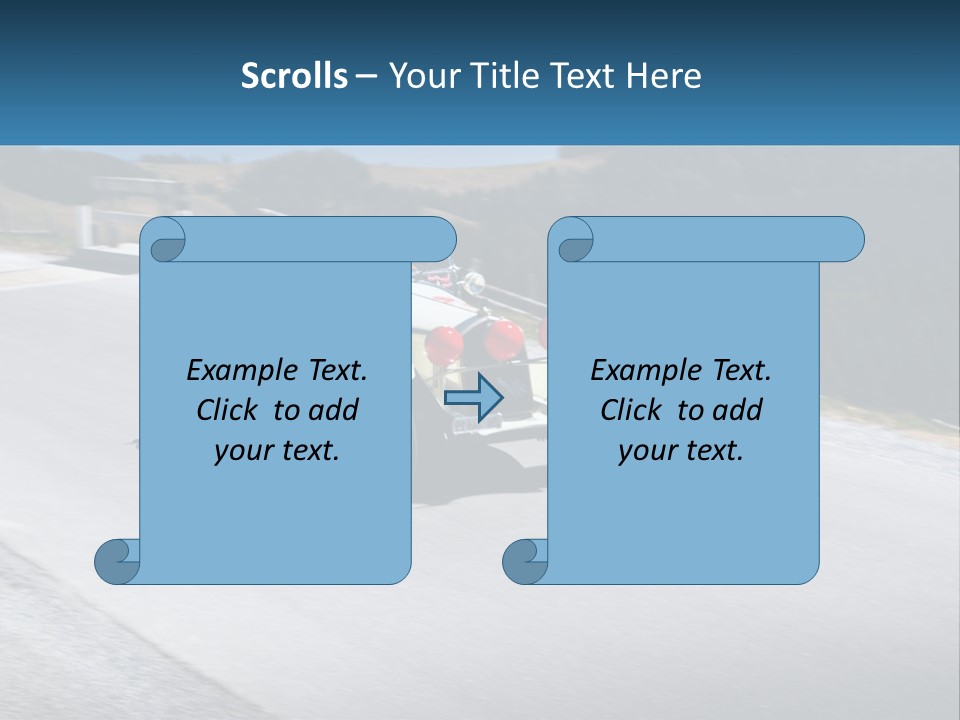 A Vintage Car Driving Down A Road With A Sky Background PowerPoint Template