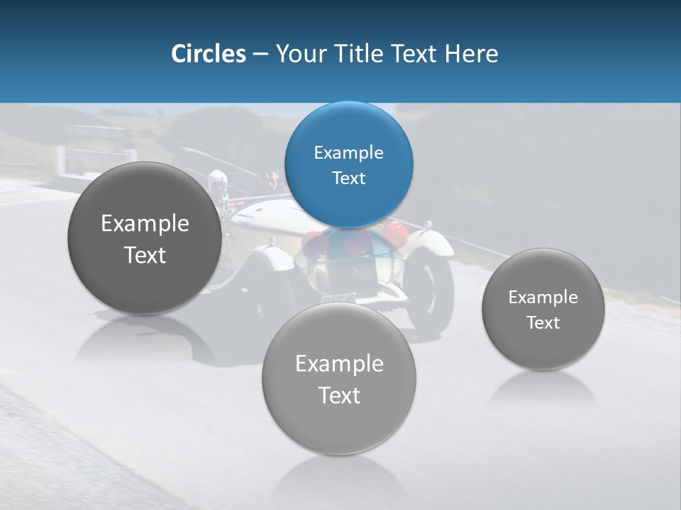 A Vintage Car Driving Down A Road With A Sky Background PowerPoint Template