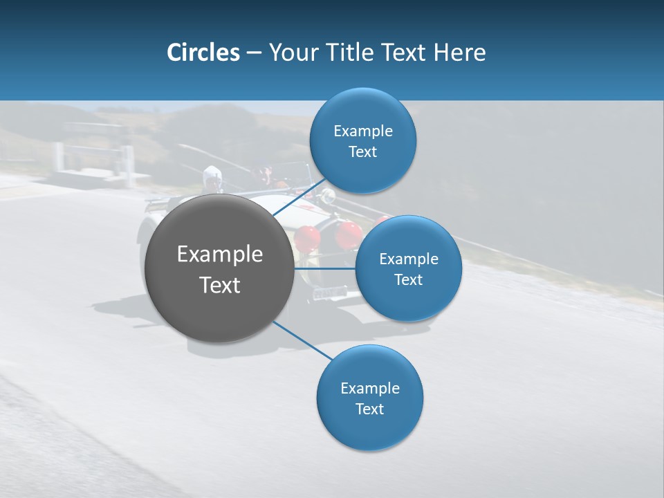 A Vintage Car Driving Down A Road With A Sky Background PowerPoint Template