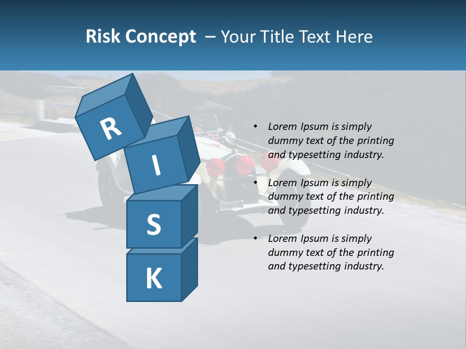 A Vintage Car Driving Down A Road With A Sky Background PowerPoint Template