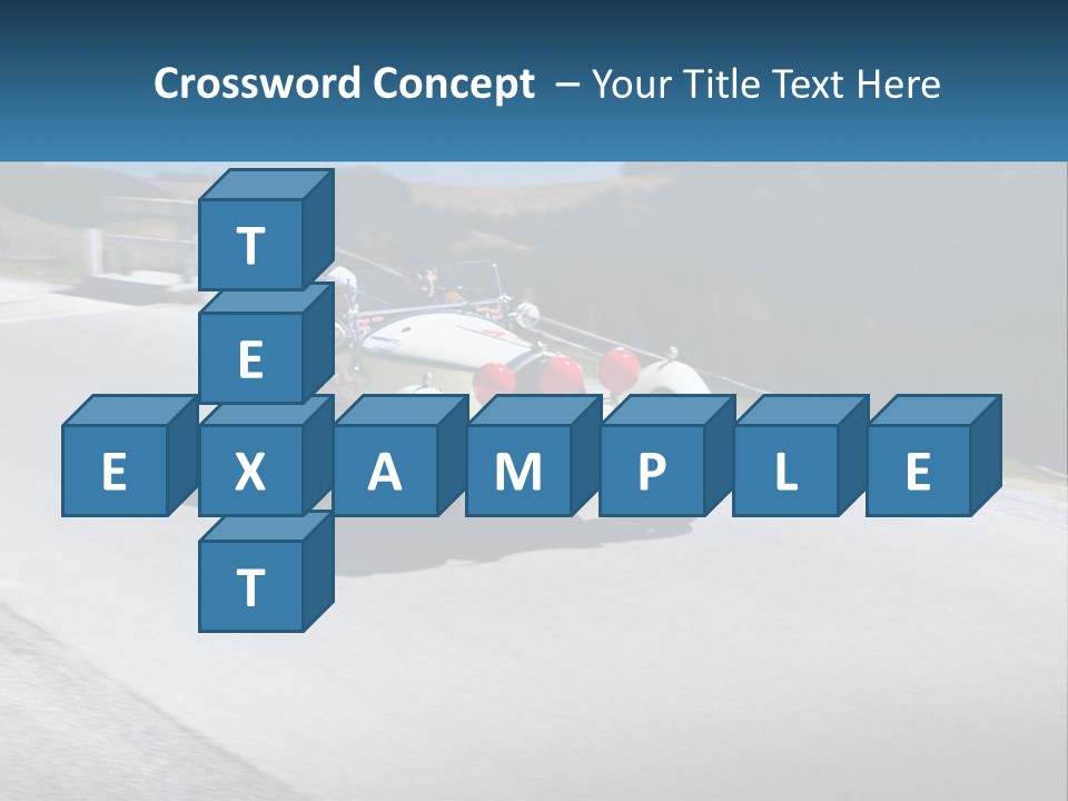 A Vintage Car Driving Down A Road With A Sky Background PowerPoint Template