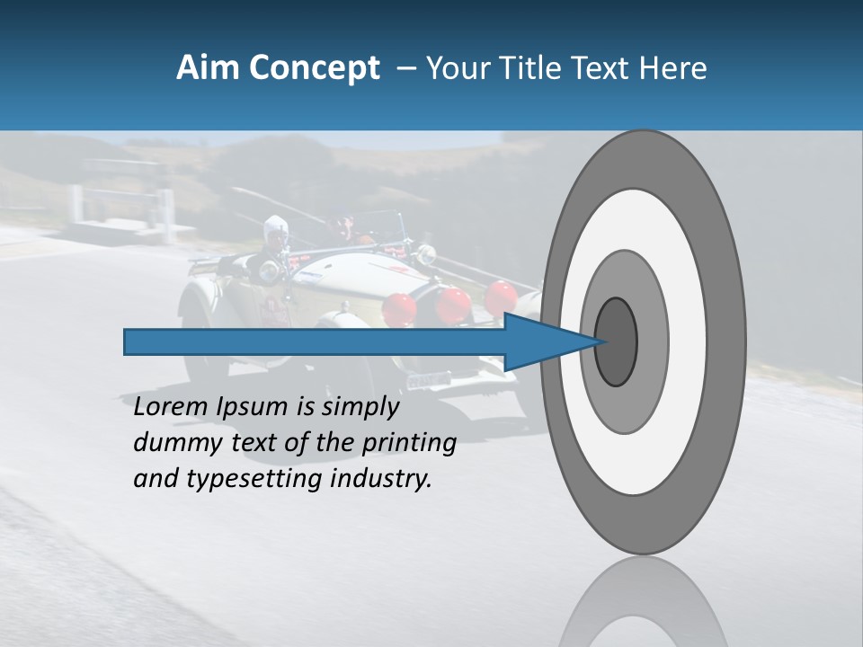 A Vintage Car Driving Down A Road With A Sky Background PowerPoint Template