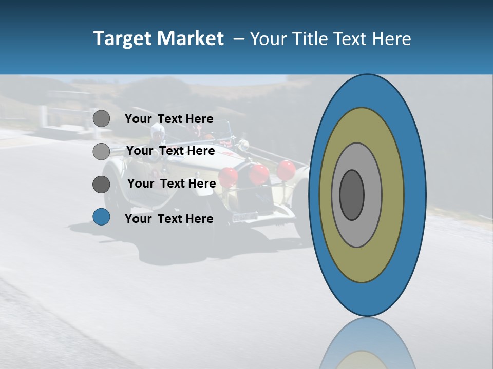 A Vintage Car Driving Down A Road With A Sky Background PowerPoint Template