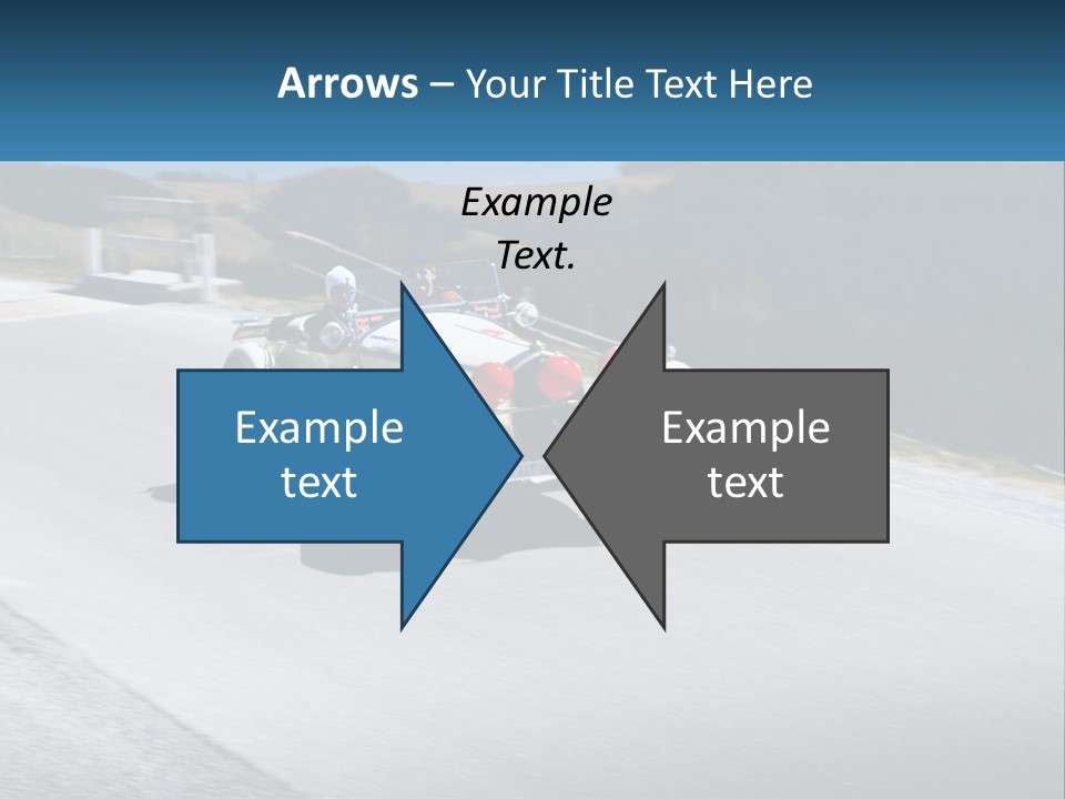 A Vintage Car Driving Down A Road With A Sky Background PowerPoint Template