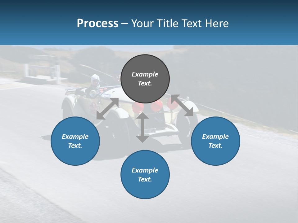 A Vintage Car Driving Down A Road With A Sky Background PowerPoint Template