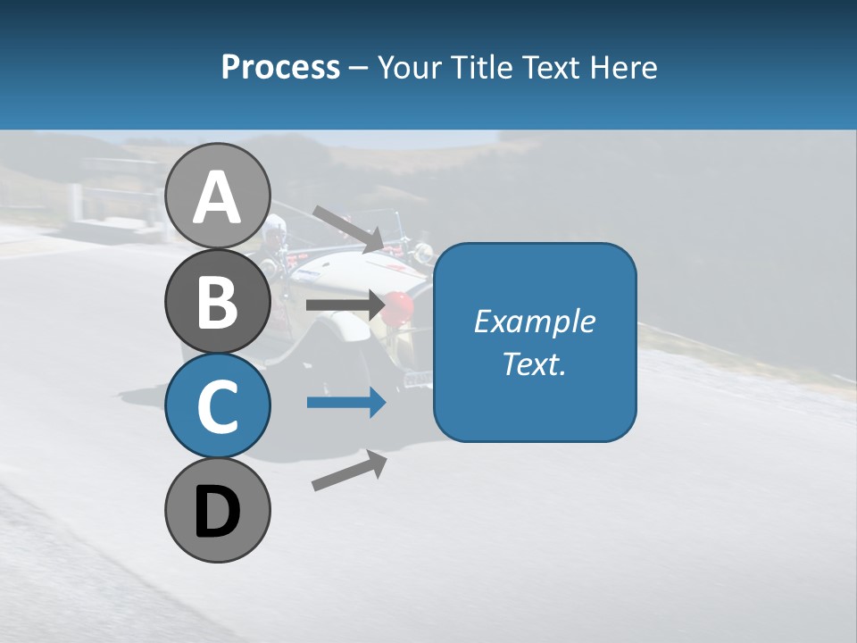 A Vintage Car Driving Down A Road With A Sky Background PowerPoint Template