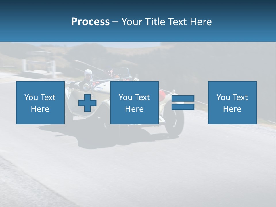 A Vintage Car Driving Down A Road With A Sky Background PowerPoint Template