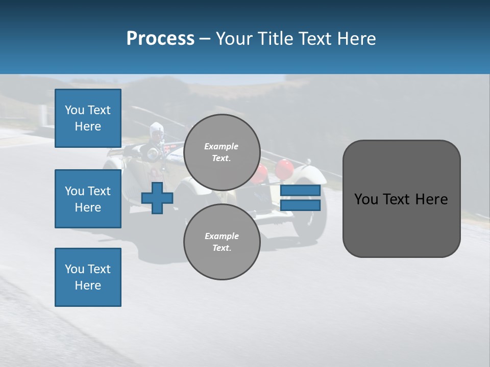 A Vintage Car Driving Down A Road With A Sky Background PowerPoint Template