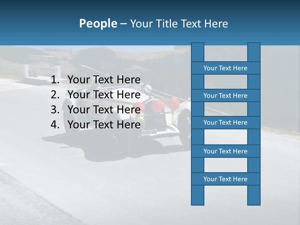 A Vintage Car Driving Down A Road With A Sky Background PowerPoint Template