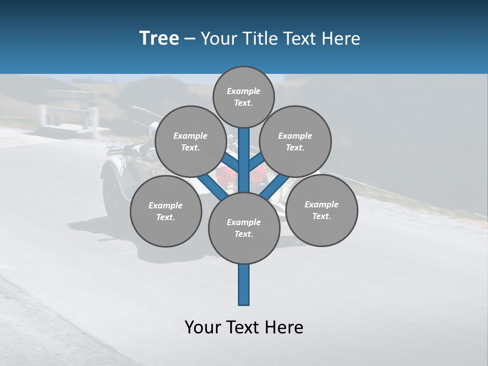 A Vintage Car Driving Down A Road With A Sky Background PowerPoint Template