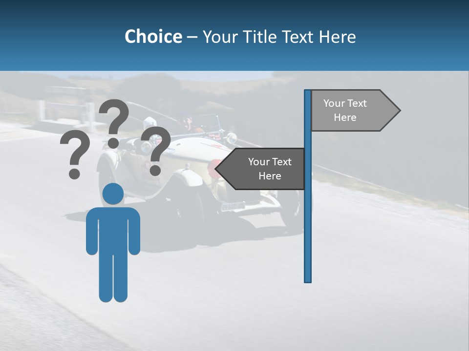 A Vintage Car Driving Down A Road With A Sky Background PowerPoint Template