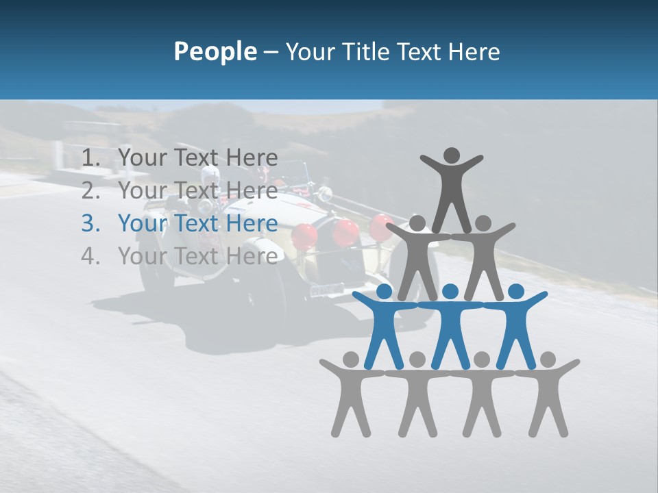 A Vintage Car Driving Down A Road With A Sky Background PowerPoint Template