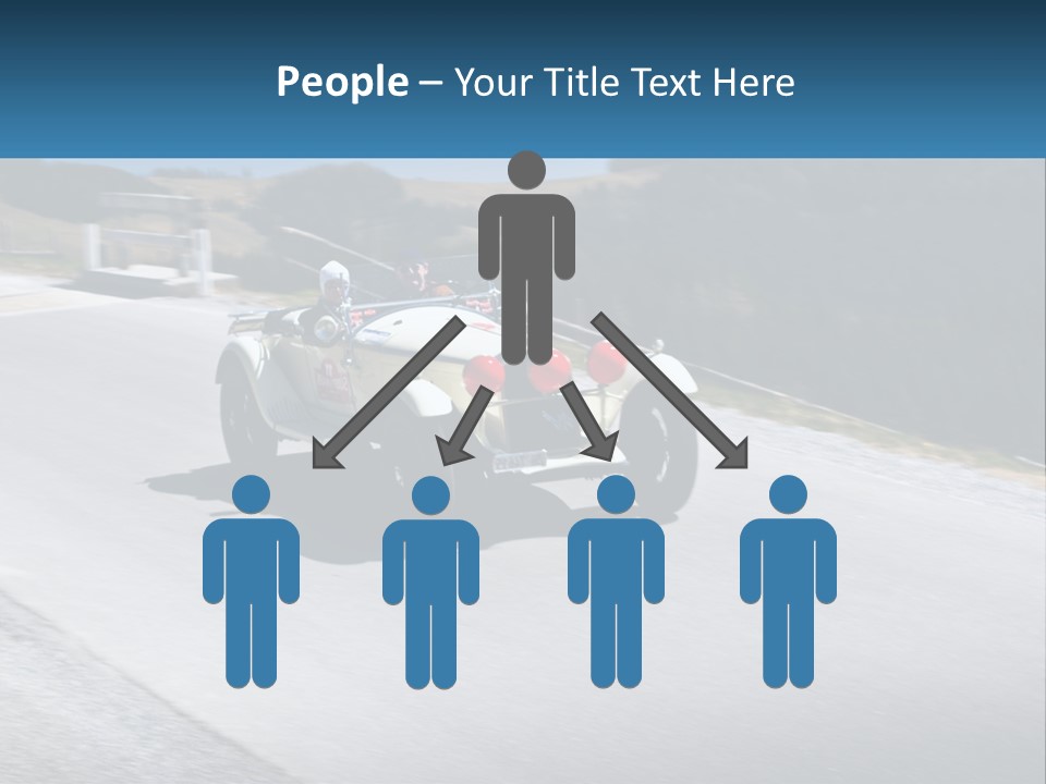 A Vintage Car Driving Down A Road With A Sky Background PowerPoint Template