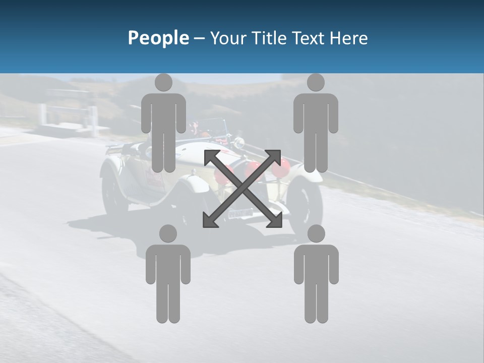 A Vintage Car Driving Down A Road With A Sky Background PowerPoint Template