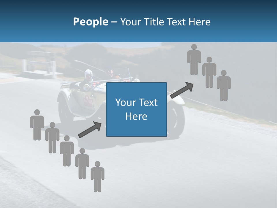 A Vintage Car Driving Down A Road With A Sky Background PowerPoint Template