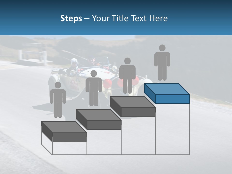 A Vintage Car Driving Down A Road With A Sky Background PowerPoint Template