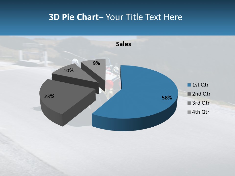A Vintage Car Driving Down A Road With A Sky Background PowerPoint Template
