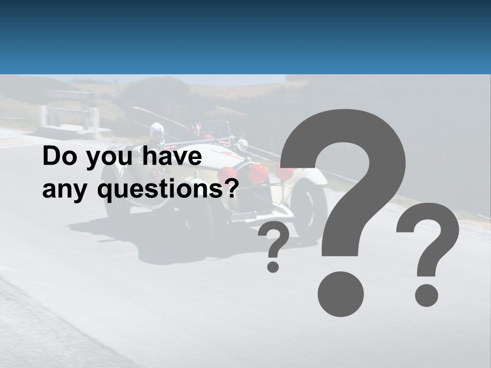 A Vintage Car Driving Down A Road With A Sky Background PowerPoint Template