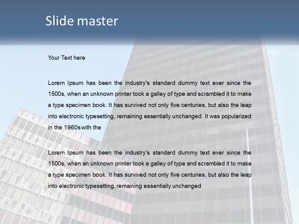 A Tall Building With A Blue Sky In The Background PowerPoint Template