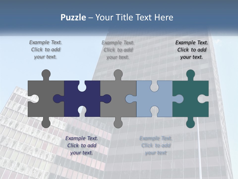 A Tall Building With A Blue Sky In The Background PowerPoint Template