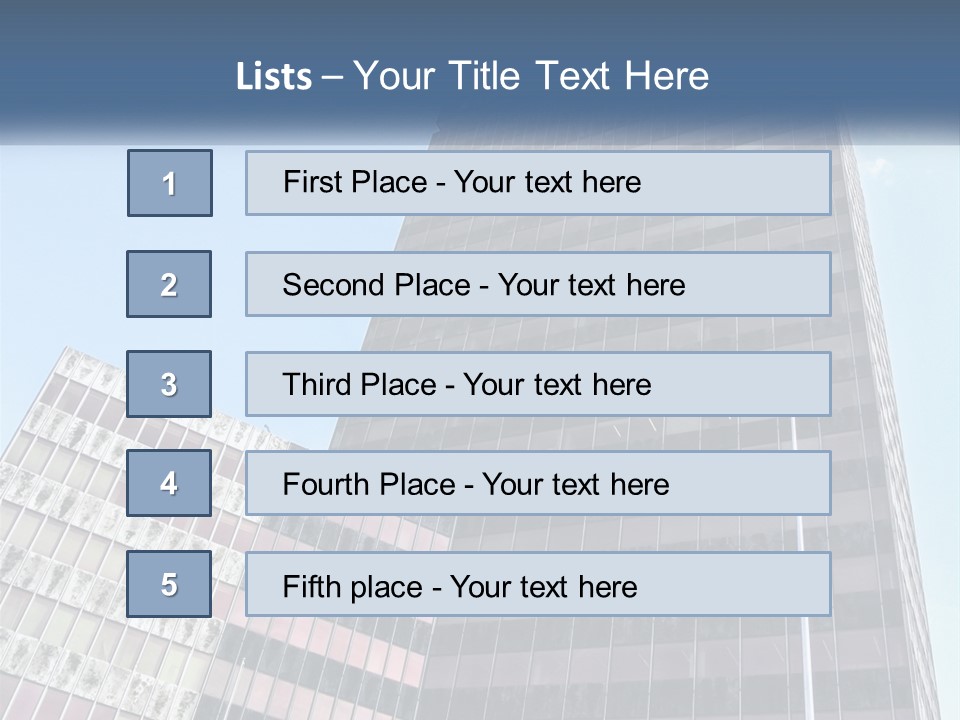 A Tall Building With A Blue Sky In The Background PowerPoint Template
