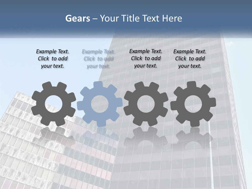 A Tall Building With A Blue Sky In The Background PowerPoint Template