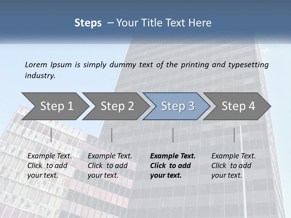 A Tall Building With A Blue Sky In The Background PowerPoint Template