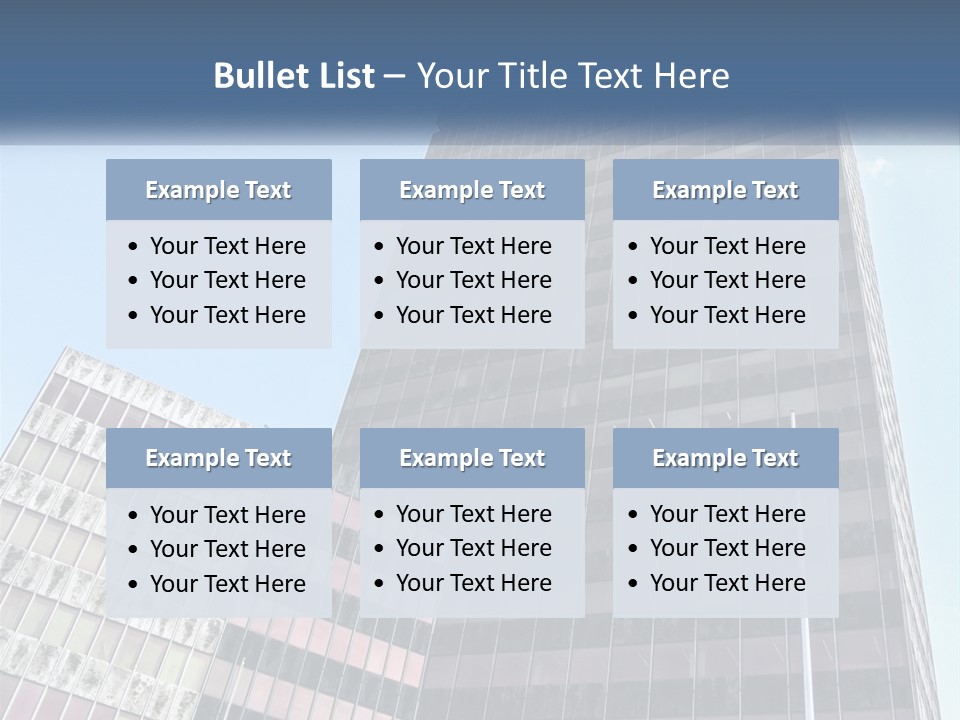 A Tall Building With A Blue Sky In The Background PowerPoint Template