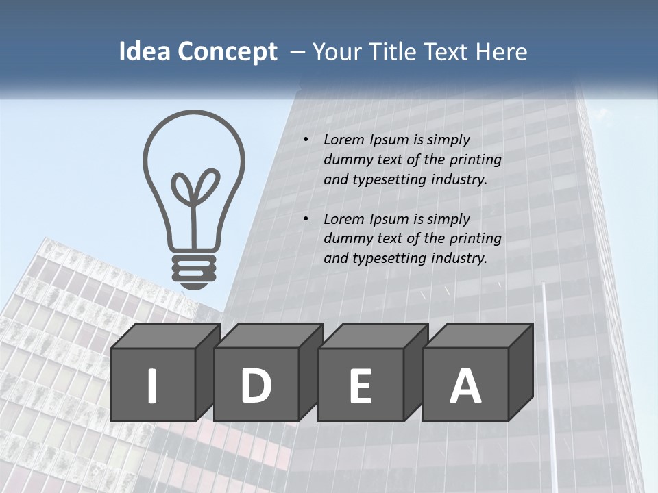 A Tall Building With A Blue Sky In The Background PowerPoint Template