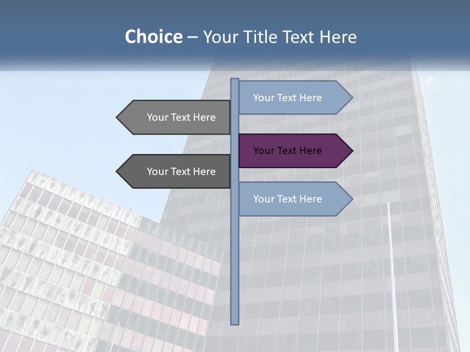 A Tall Building With A Blue Sky In The Background PowerPoint Template