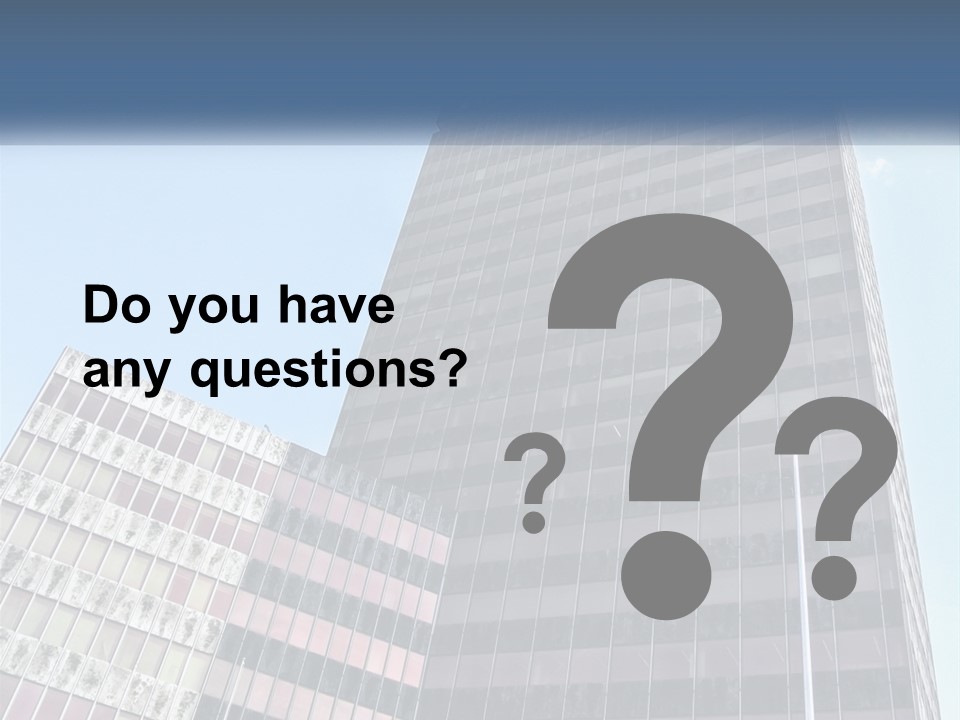 A Tall Building With A Blue Sky In The Background PowerPoint Template