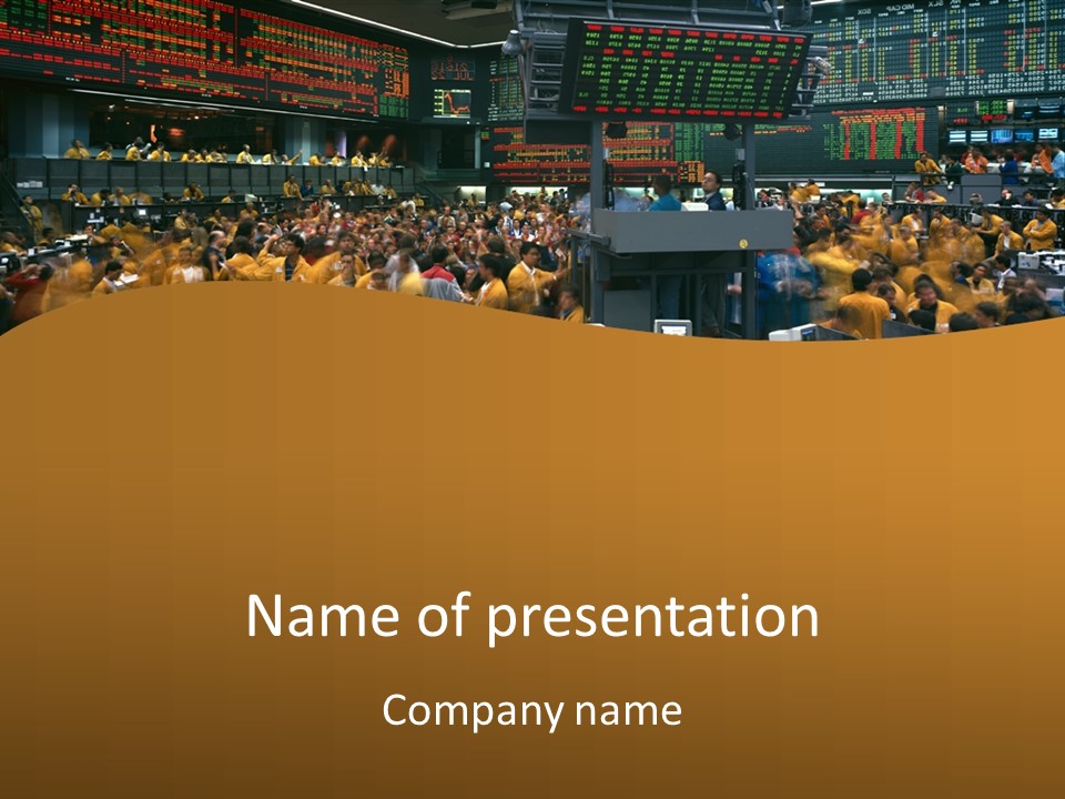 A Large Crowd Of People In A Large Room PowerPoint Template