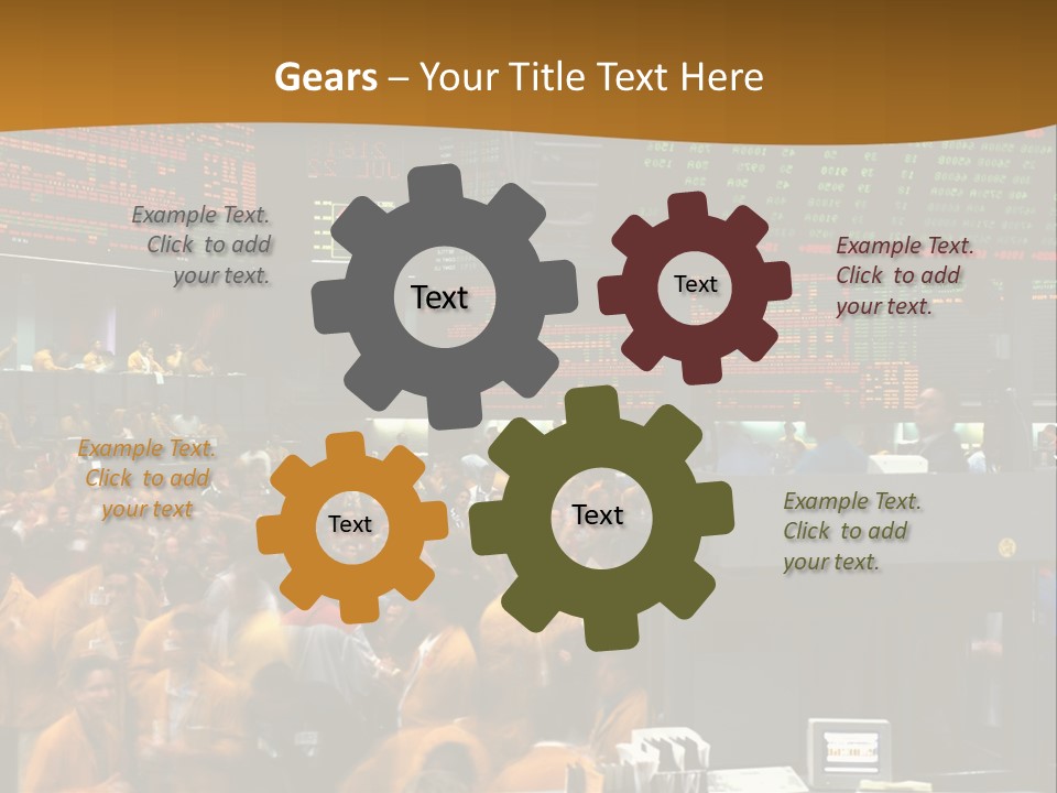 A Large Crowd Of People In A Large Room PowerPoint Template