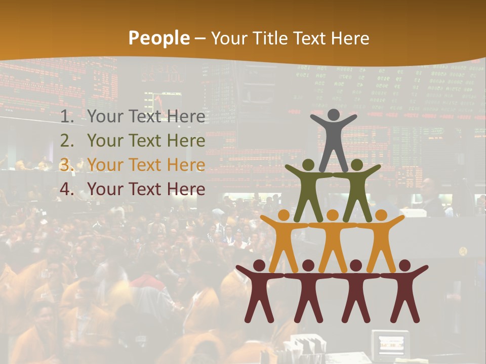 A Large Crowd Of People In A Large Room PowerPoint Template