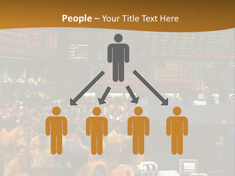 A Large Crowd Of People In A Large Room PowerPoint Template