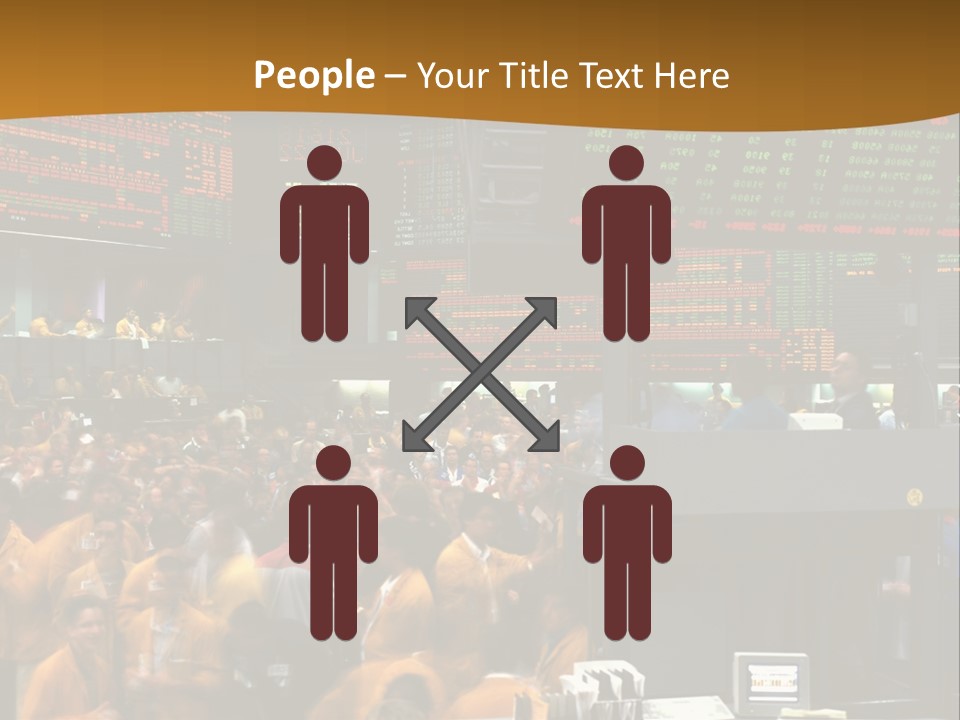A Large Crowd Of People In A Large Room PowerPoint Template