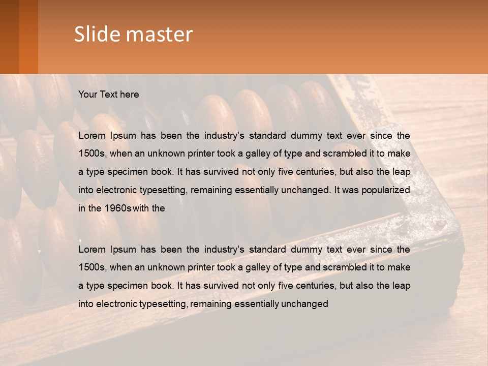 A Wooden Abacusk Sitting On Top Of A Wooden Table PowerPoint Template
