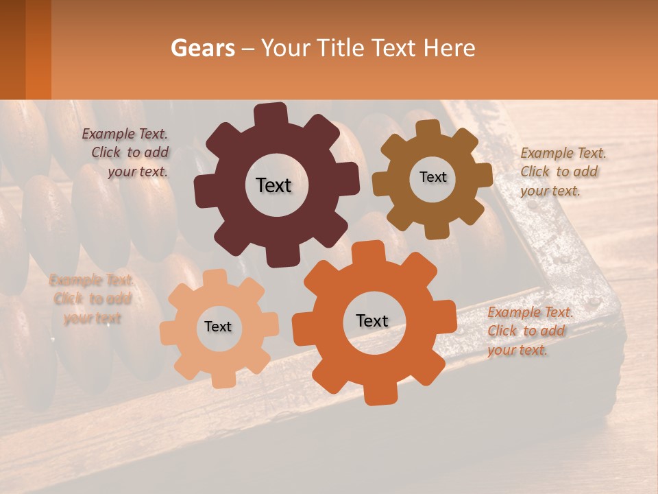 A Wooden Abacusk Sitting On Top Of A Wooden Table PowerPoint Template